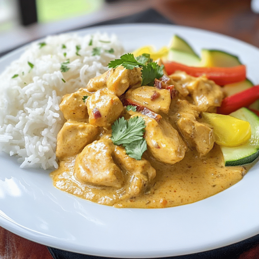 Peruvian Creamy Chicken in Chili Sauce