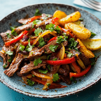 Peruvian Stir-Fried Beef with Fried Potatoes