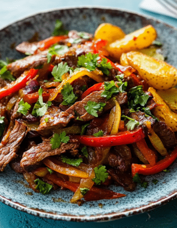 Peruvian Stir-Fried Beef with Fried Potatoes