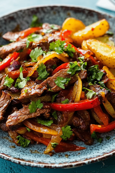Peruvian Stir-Fried Beef with Fried Potatoes
