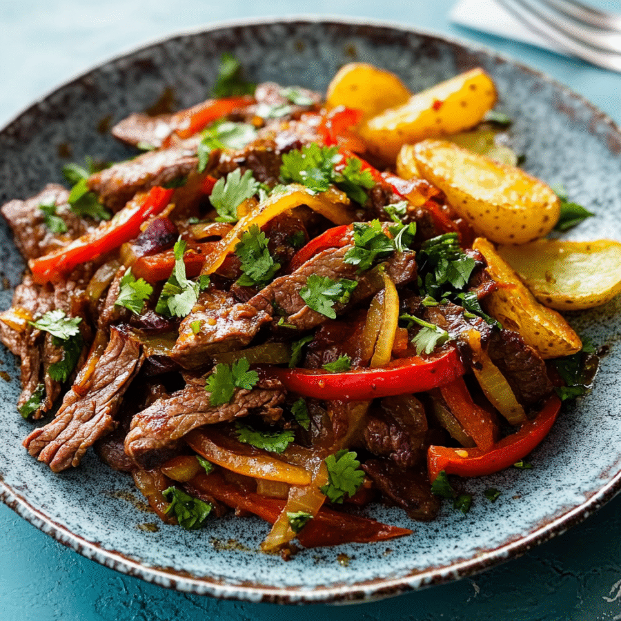 Peruvian Stir-Fried Beef with Fried Potatoes