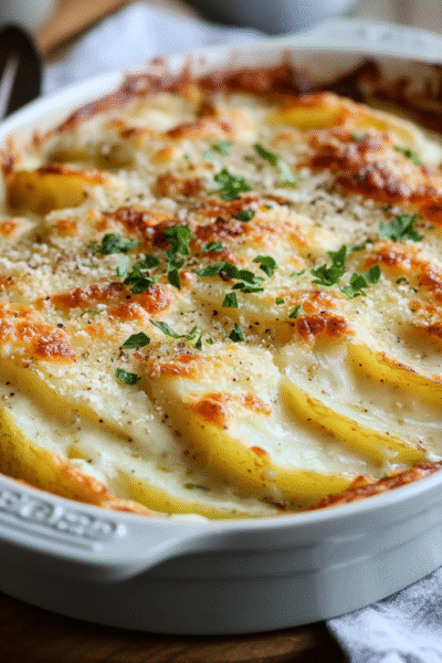 Potato gratin with béchamel sauce