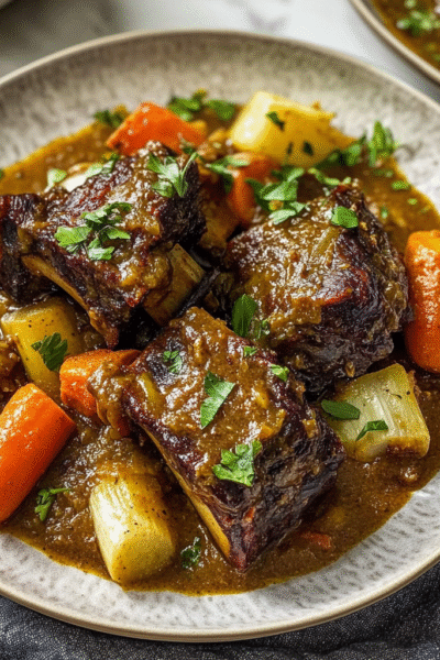 Pressure Cooker Curry Short Ribs and Root Vegetables