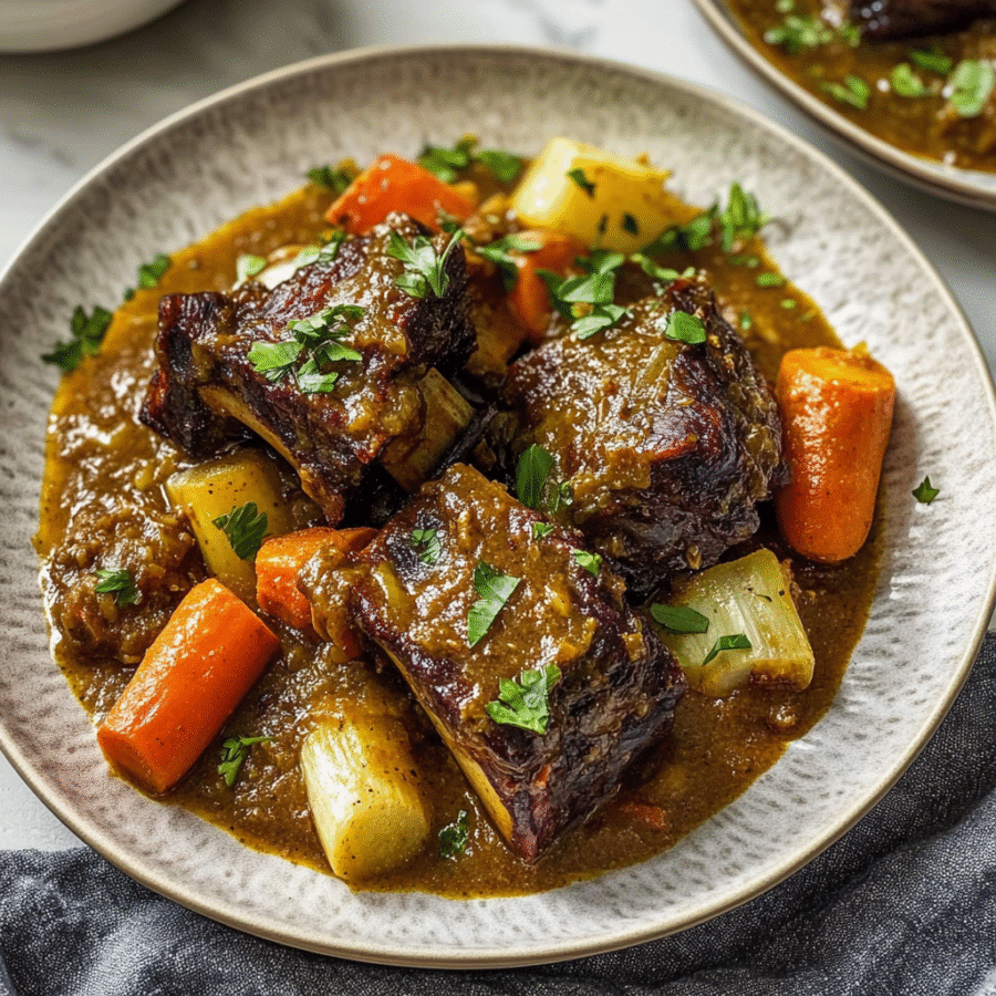 Pressure Cooker Curry Short Ribs and Root Vegetables