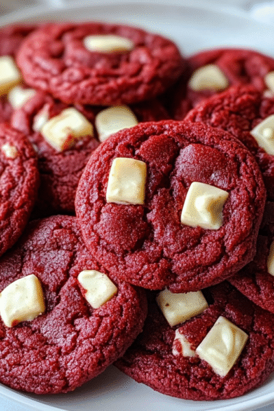 Red Velvet Cookies With White Chocolate Chunks