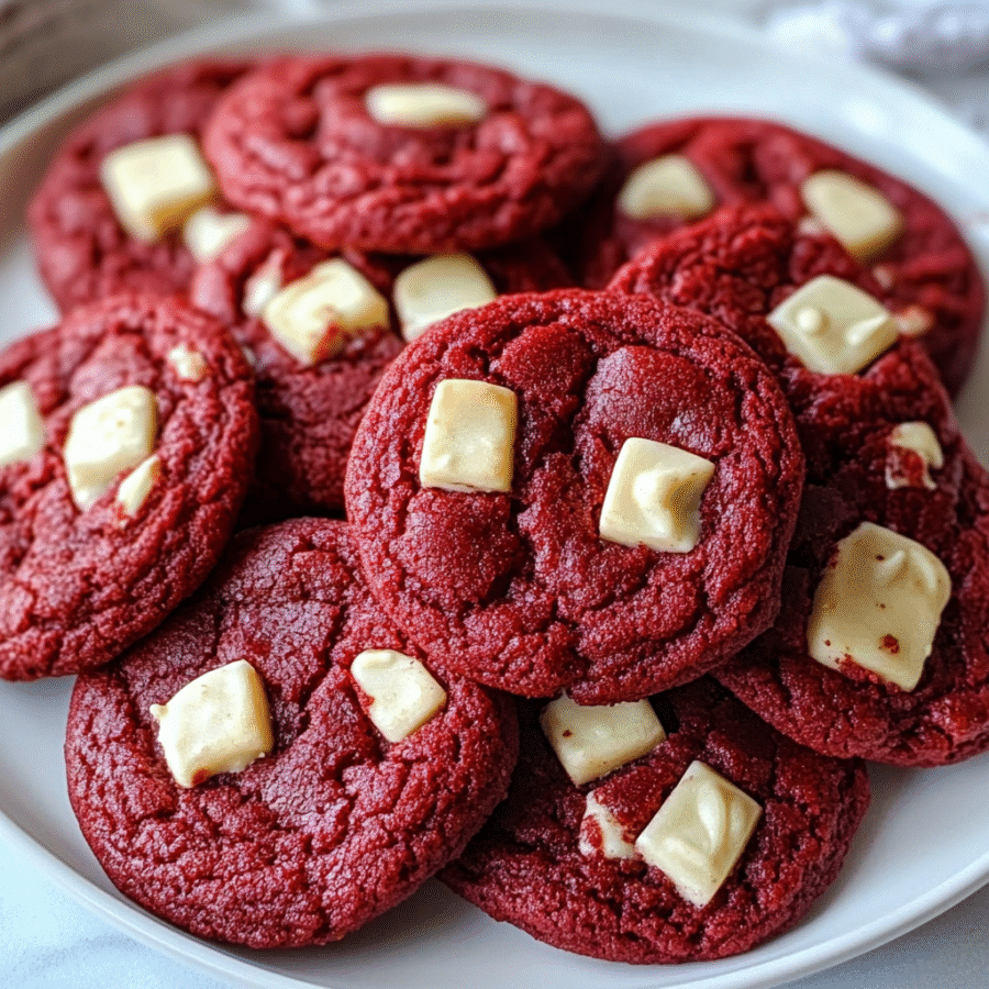 Red Velvet Cookies With White Chocolate Chunks