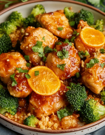 Seared Orange Chicken and Broccoli