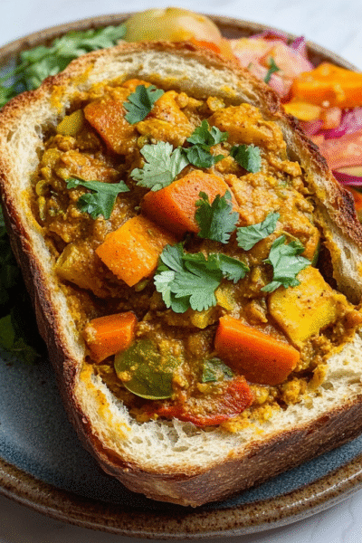 South African Curry in Hollowed Bread