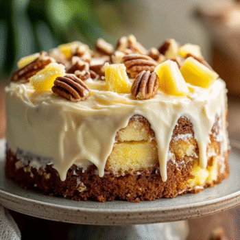 Southern Creamy Pineapple Pecan Cake