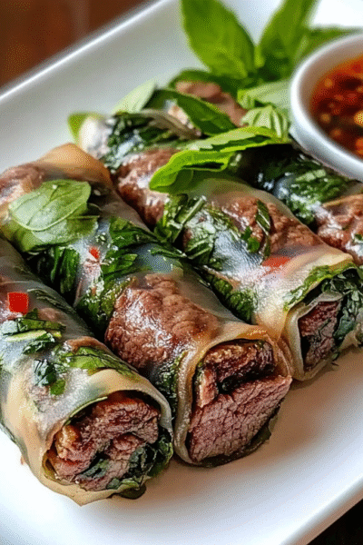 Thai Basil Beef Rolls