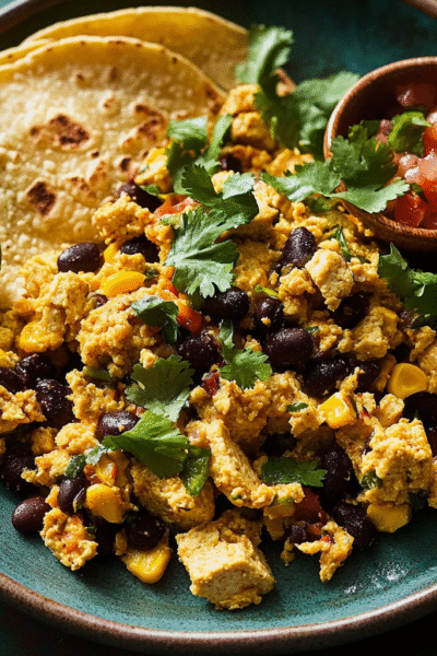Tofu Scramble With Black Beans and Corn