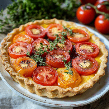 Tomato, mustard and Provençal herb tart
