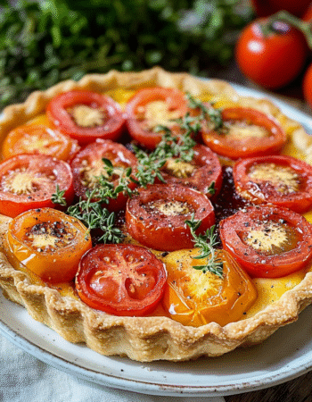 Tomato, mustard and Provençal herb tart