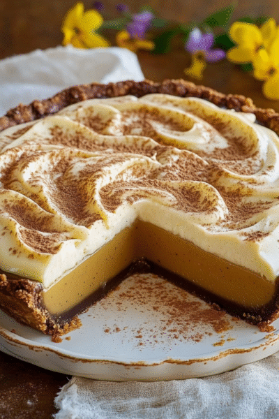 Two-Tone Ginger Custard Pie