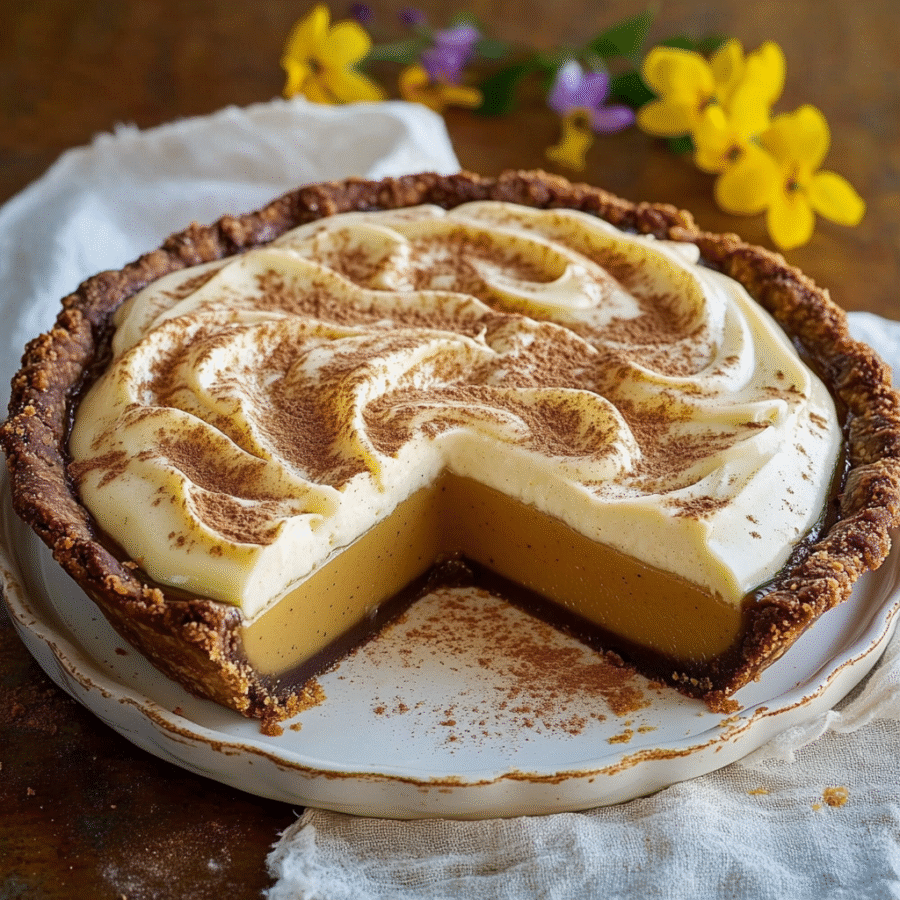 Two-Tone Ginger Custard Pie
