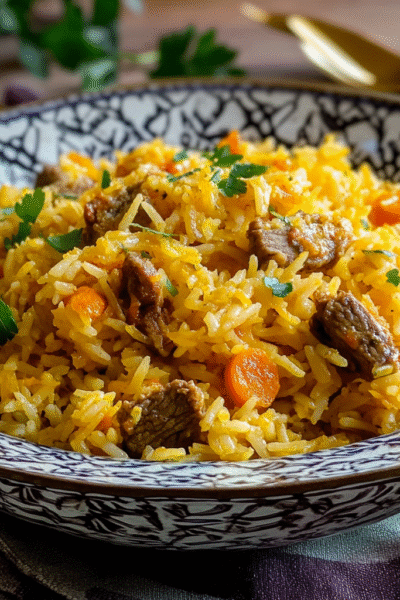 Uzbek Lamb and Carrot Pilaf
