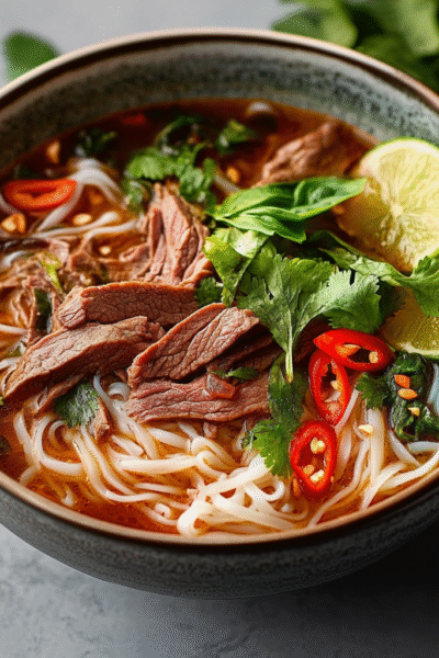 Vietnamese Spicy Beef Noodle Soup