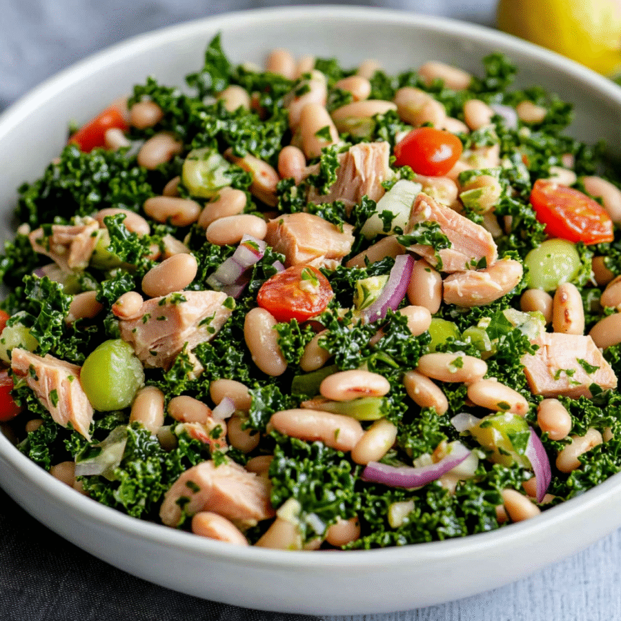 White Bean, Tuna and Kale Salad