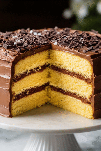 Yellow Layer Cake With Chocolate Frosting