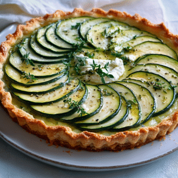 Zucchini and goat cheese tart