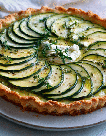 Zucchini and goat cheese tart