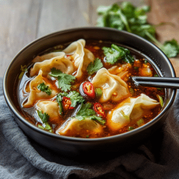 spicy dumpling soup