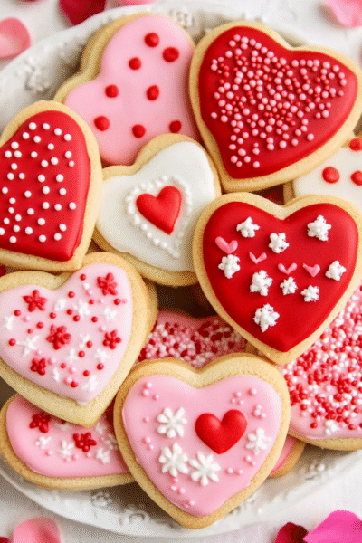 valentine’s Day Heart Sugar Cookies