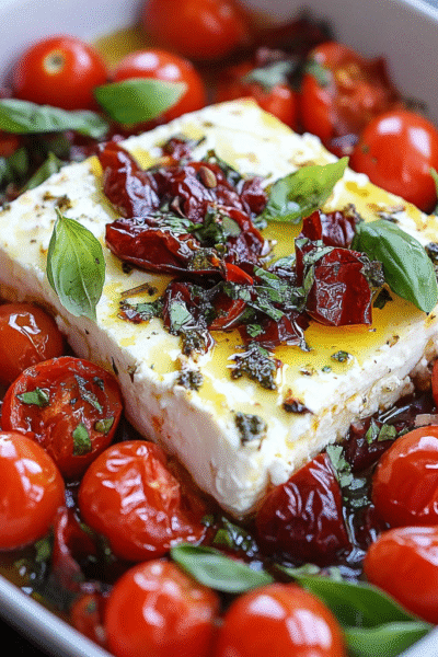 Baked Feta with Cherry Tomatoes & Chili