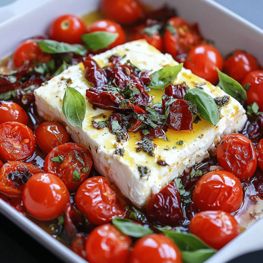 Baked Feta with Cherry Tomatoes & Chili