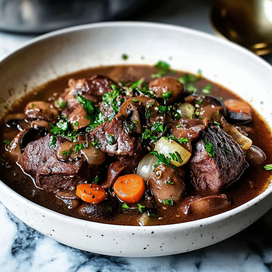 Beef Cheek Bourguignon Soup