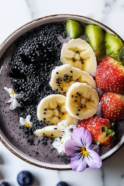 Black Sesame & Banana Smoothie Bowl