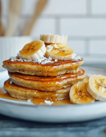 Caramelized Banana & Coconut Chickpea Pancakes