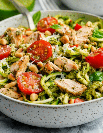 Chicken Pesto Zoodle Salad