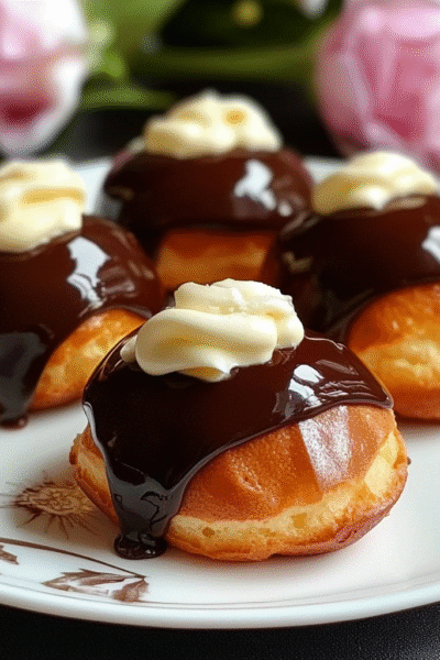 Chocolate Glazed Choux Buns