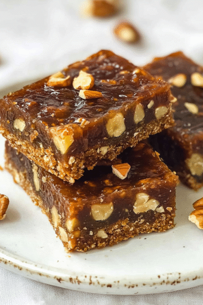 Easy 4-Ingredient Date Nut Bars