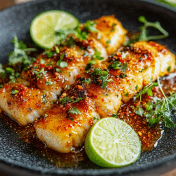 Current image: Garlic Butter Cod Strips with Sweet Chili Lime Sauce