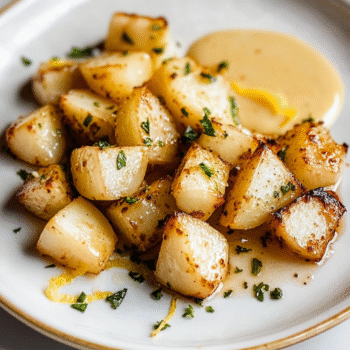 Honey Lemon Roasted Kohlrabi