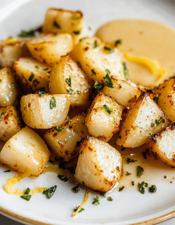 Honey Lemon Roasted Kohlrabi