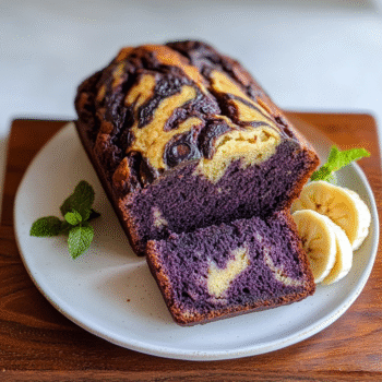 Current image: How to Make Marbled Ube Banana Bread