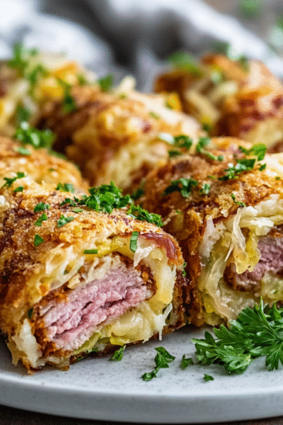 Keto Crispy Reuben Roll-Ups