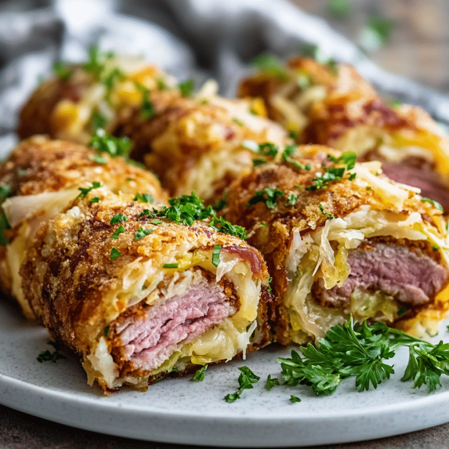 Keto Crispy Reuben Roll-Ups