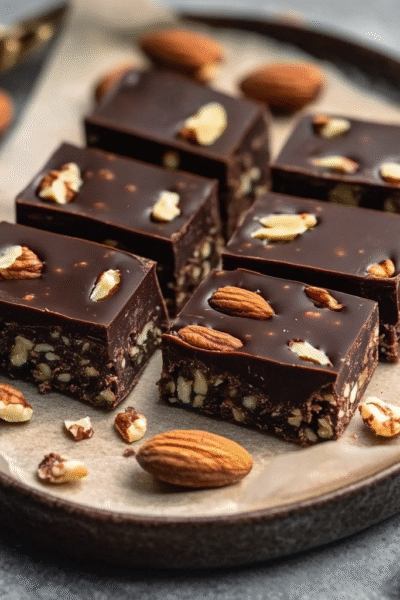 No-Bake Date & Nut Chocolate Bars