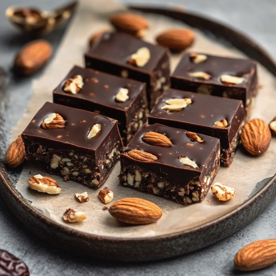 No-Bake Date & Nut Chocolate Bars