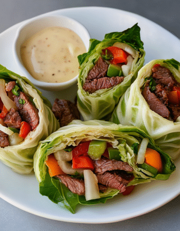 Philly Cheesesteak Cabbage Wraps