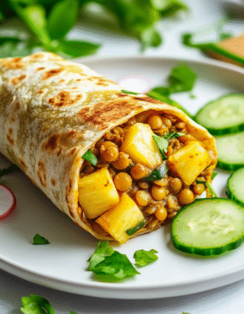 Pineapple Curry Lentil Wraps