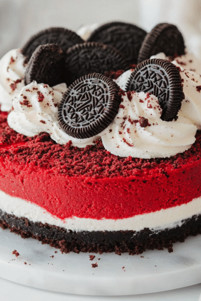 Red Velvet Oreo Cheesecake