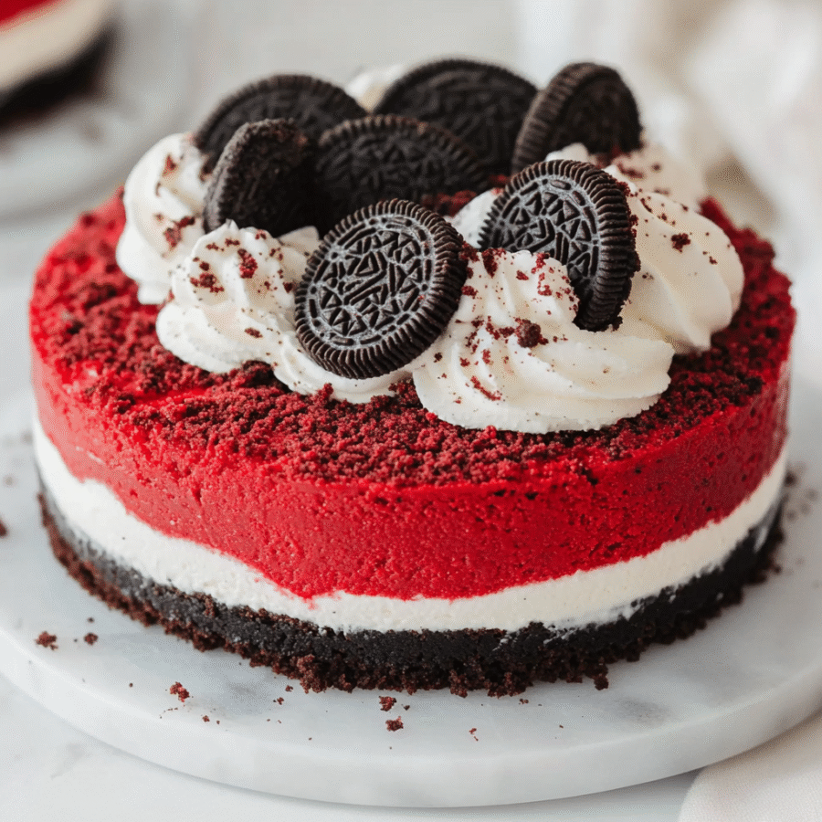 Red Velvet Oreo Cheesecake