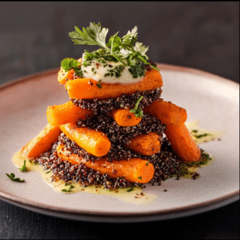 Roasted Paprika Carrot & Quinoa Towers