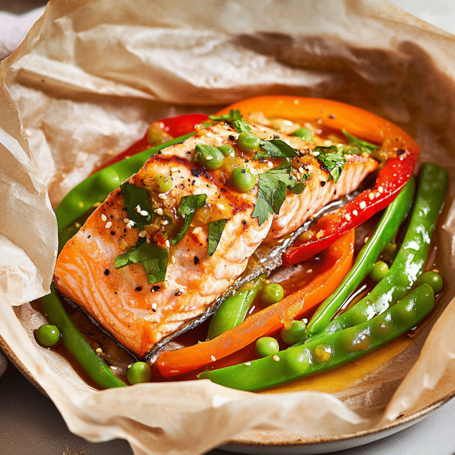 Salmon En Papillote with Ginger & Soy: A Healthy Delight! 6 Salmon En Papillote with Ginger & Soy