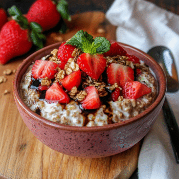 Strawberry Balsamic Overnight Oats